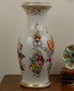 French Napoleon III 19th Century Hand Painted Porcelain Vase with Floral D cor - 3420272