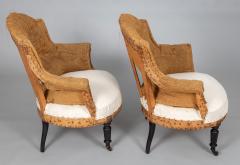 French Napoleon III Arched Back Armchairs A Pair - 2024473