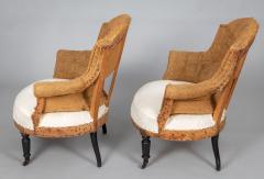 French Napoleon III Arched Back Armchairs A Pair - 2024474