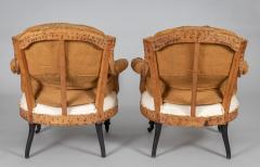French Napoleon III Arched Back Armchairs A Pair - 2024478