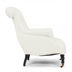 French Napoleon III Armchair in White Boucle - 3370150