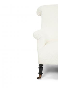 French Napoleon III Armchair in White Boucle - 3370153