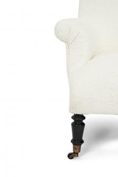 French Napoleon III Armchair in White Boucle - 3370154