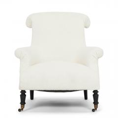 French Napoleon III Armchair in White Boucle - 3370155
