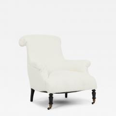 French Napoleon III Armchair in White Boucle - 3372643