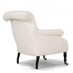 French Napoleon III Armchair in White Boucle - 3416039