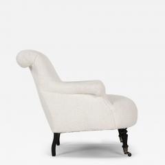 French Napoleon III Armchair in White Boucle - 3416462