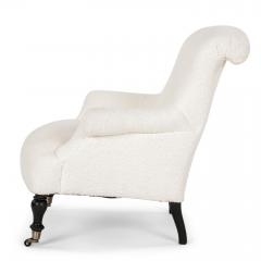French Napoleon III Armchair in White Boucle - 3416054