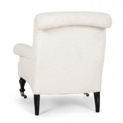 French Napoleon III Armchair in White Boucle - 3416058