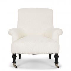 French Napoleon III Armchair in White Boucle - 3416059