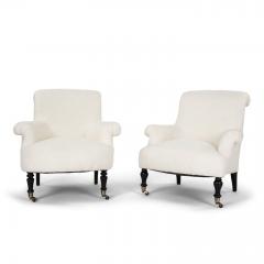 French Napoleon III Armchair in White Boucle - 3416062