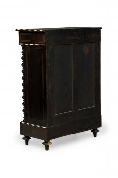 French Napoleon III Bone and Wood Floral Inlaid Credenza Cabinet - 4170567