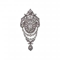 French Napoleon III Diamond Silver and Gold Brooch - 319159