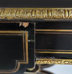 French Napoleon III Ebonized Boulle Bronze Inlay Desk with Drawer - 4589306