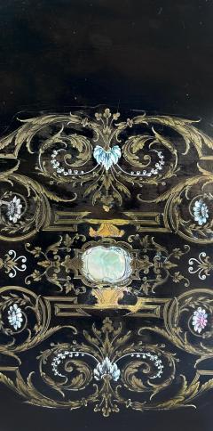 French Napoleon III Ebonized Boulle Bronze Inlay Desk with Drawer - 4589307