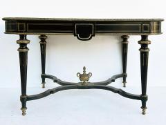 French Napoleon III Ebonized Boulle Bronze Inlay Desk with Drawer - 4589308