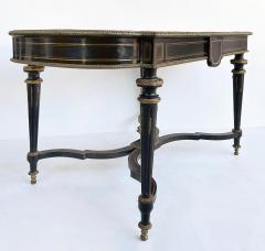 French Napoleon III Ebonized Boulle Bronze Inlay Desk with Drawer - 4589309