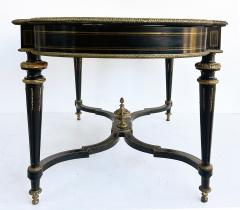 French Napoleon III Ebonized Boulle Bronze Inlay Desk with Drawer - 4589310