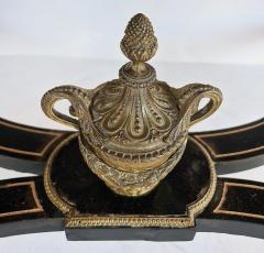 French Napoleon III Ebonized Boulle Bronze Inlay Desk with Drawer - 4589311