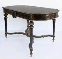 French Napoleon III Ebonized Boulle Bronze Inlay Desk with Drawer - 4589389