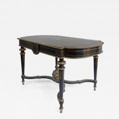 French Napoleon III Ebonized Boulle Bronze Inlay Desk with Drawer - 4589393