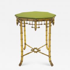 French Napoleon III Giltwood Faux Bamboo Table circa 1870 - 1216097