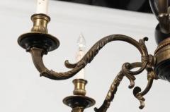 French Napoleon III Period 1860s Ebonized Wood and Bronze Six Light Chandelier - 3424161