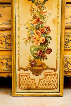 French Napoleon III Period Painted Decorative Panels with Bouquets circa 1860 - 3420322