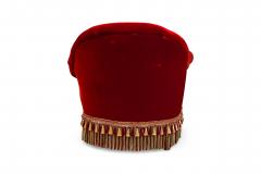 French Napoleon III Style Red Tufted Chaise Lounge Sofa - 4653583