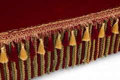 French Napoleon III Style Red Tufted Chaise Lounge Sofa - 4653589