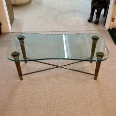 French Neo Classical Glass Top Coffee Table Mid Century Modern PE Guerin Style - 3418245