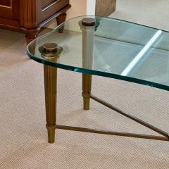 French Neo Classical Glass Top Coffee Table Mid Century Modern PE Guerin Style - 3418246