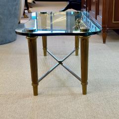 French Neo Classical Glass Top Coffee Table Mid Century Modern PE Guerin Style - 3418248