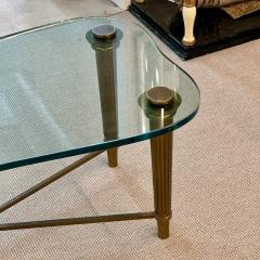 French Neo Classical Glass Top Coffee Table Mid Century Modern PE Guerin Style - 3418250
