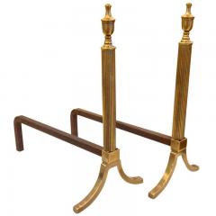 French Neoclassic Brass Andirons  - 4611197