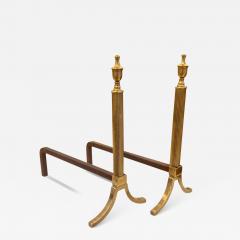 French Neoclassic Brass Andirons  - 4614099