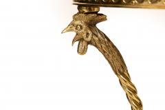 French Neoclassical Bronze Rooster Marble Side Table Gueridon - 4462386