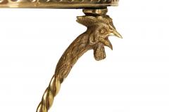 French Neoclassical Bronze Rooster Marble Side Table Gueridon - 4462387