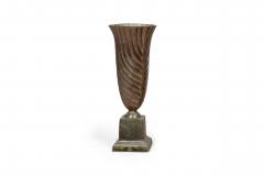 French Neoclassical Tall Brass Vases with Swirl Design - 4670003