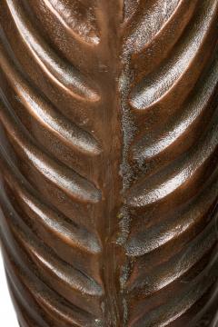 French Neoclassical Tall Brass Vases with Swirl Design - 4670004