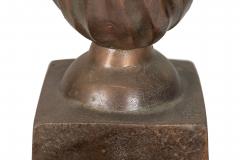 French Neoclassical Tall Brass Vases with Swirl Design - 4670005