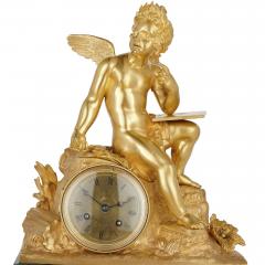 French Neoclassical malachite and gilt bronze mantel clock - 1913721