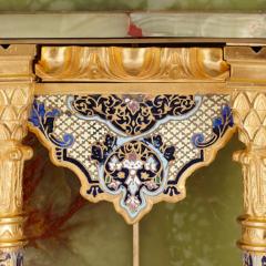 French Neoclassical style enamel onyx and gilt bronze pedestal clock - 3543049