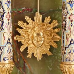 French Neoclassical style enamel onyx and gilt bronze pedestal clock - 3543050