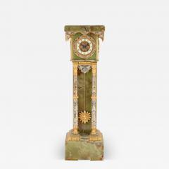 French Neoclassical style enamel onyx and gilt bronze pedestal clock - 3546845