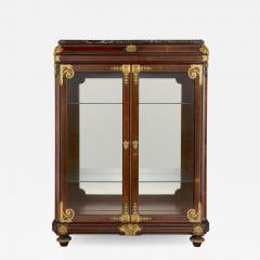 French Neoclassical style gilt bronze mounted ebonised wood display cabinet - 1656135