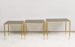 French Nesting Tables in the Directoire Manner on Reeded Legs - 2600260