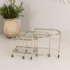 French Nickel Nesting Serving Trollies with Removable Trays - 3222920