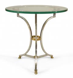 French Nickel and Glass End Table - 1379545