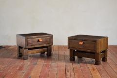 French Nightstands in Larch and Leather - 4060142